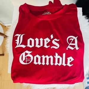 WILDFOX Love's a Gamble Shorty Pajamas Set, 2 Piece, Red Hearts, Large,‎ NWT
